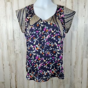 Collective Concepts Womens Top Blue Multicolor